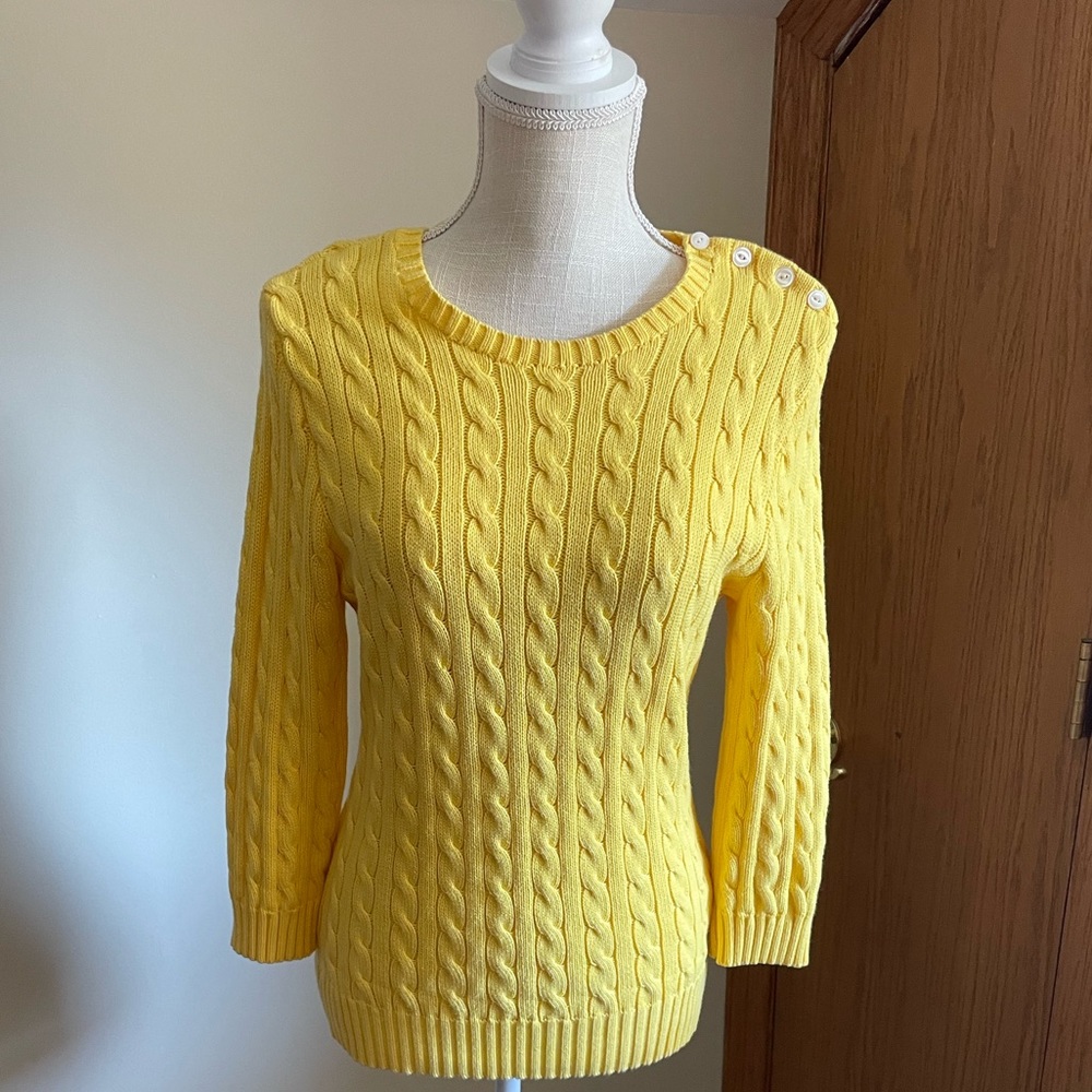 Ralph Lauren Yellow Cable Knit Sweater